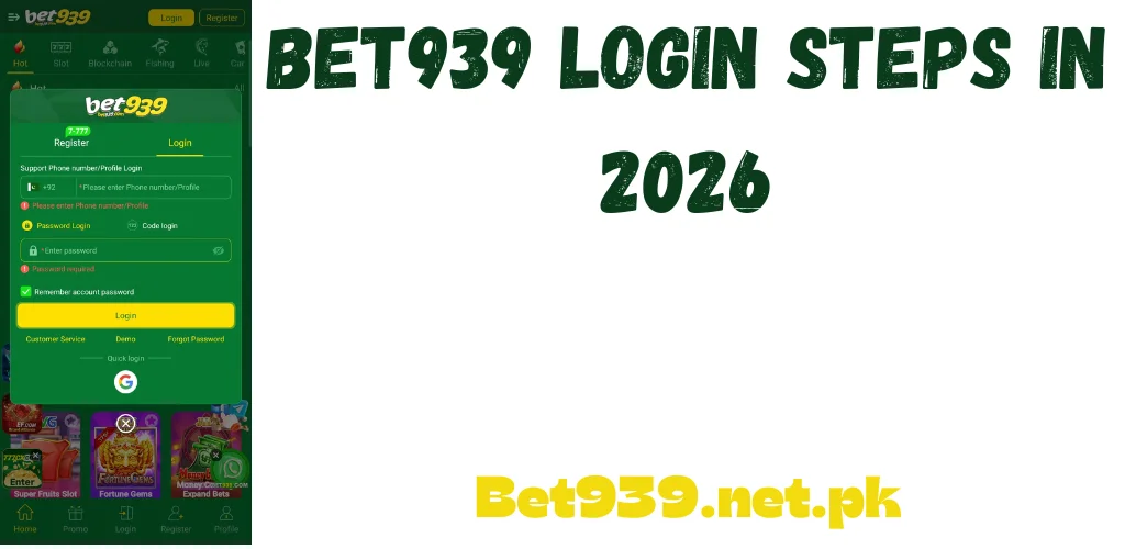 Bet939 Login Steps in 2026